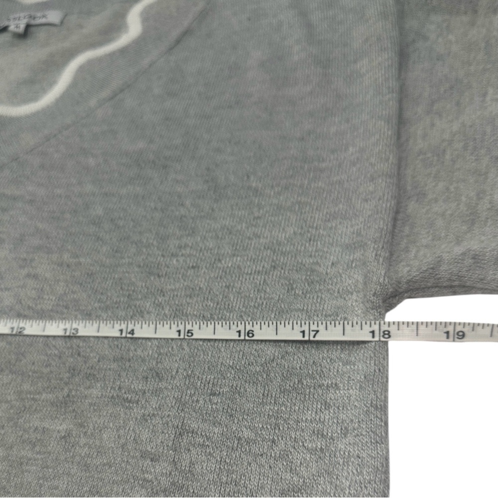 Knitted Wool Gray White Scalloped Neckline Pullover Sweater Misslook Medium - Picture 10 of 14